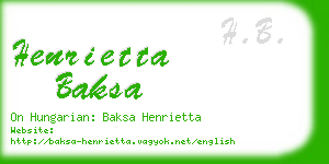 henrietta baksa business card